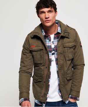 Superdry Classic Rookie Military Férfi Kabát Khaki | LCDJU5027